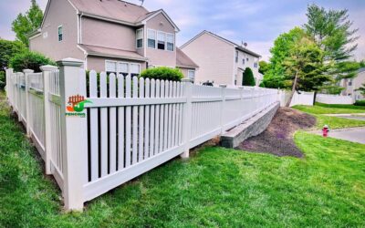 28 Sections of Spaced Picket White Vinyl Fence